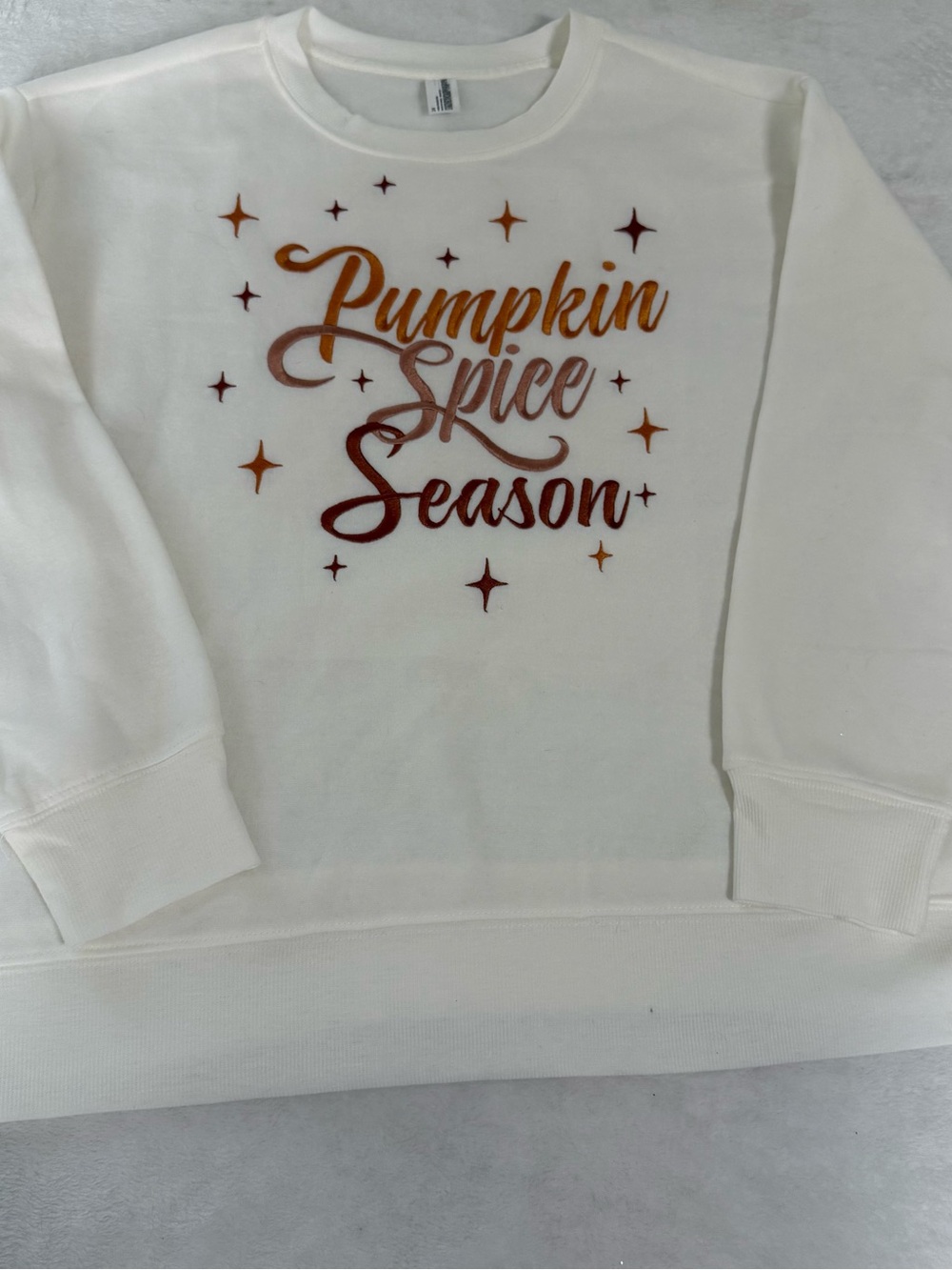 NWOT Pumpkin Spice Season Sweatshirt Womens 2X white Fall Autumn Graphic
